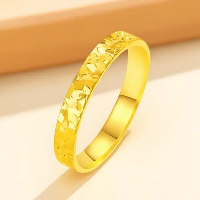 壹金金 【爆闪天花板】碎碎冰单戒小众精致设计感 岁岁平安百搭亮闪闪恋爱悦己约会告白 足金 一口价 戒指 男女同款情侣款