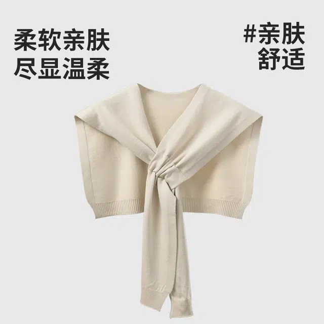 俞兆林 外搭高级感秋冬搭配衬衫针织围巾小坎肩两用办公室空调房搭肩假领子衬衫叠穿 披肩 男女同款情侣款