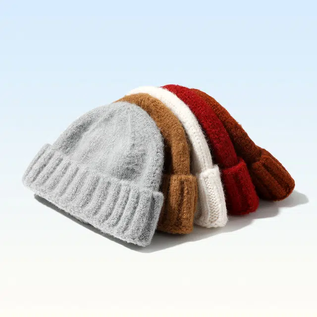 俞兆林 女士秋冬针织帽休闲百搭瓜皮帽显脸小帽子男美式冷帽棉帽 保暖 绒线帽 男女同款情侣款