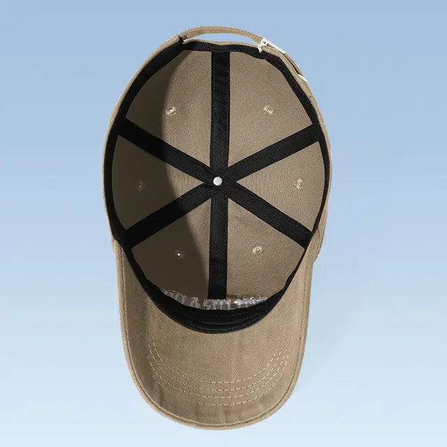 俞兆林 秋季新款卡其色硬顶百搭复古字母刺绣棒球帽遮阳骑行吹不翻大帽檐显脸小修饰脸型透气 轻薄款 鸭舌帽 男女同款情侣款