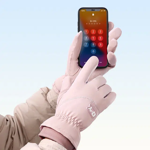 俞兆林 滑雪保暖加绒加厚骑行电动车防风防寒可触屏雪山防泼水 聚酯纤维 手套 女款