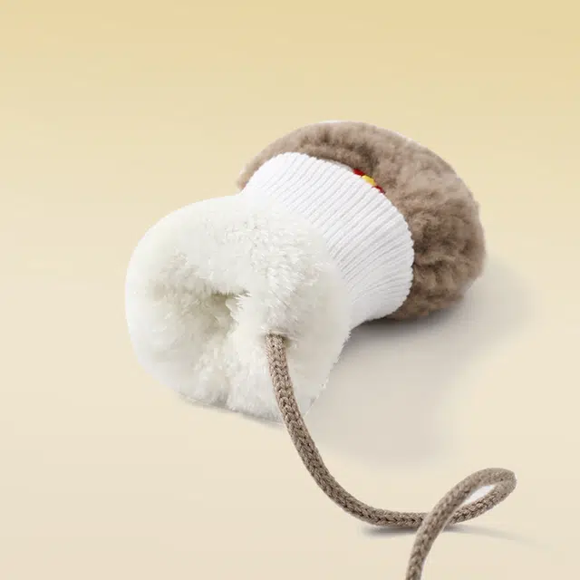 俞兆林 小学生帽子围巾手套三件套冬季加绒加厚可爱女孩一体帽保暖防风帽 聚酯纤维 绒线帽 儿童款