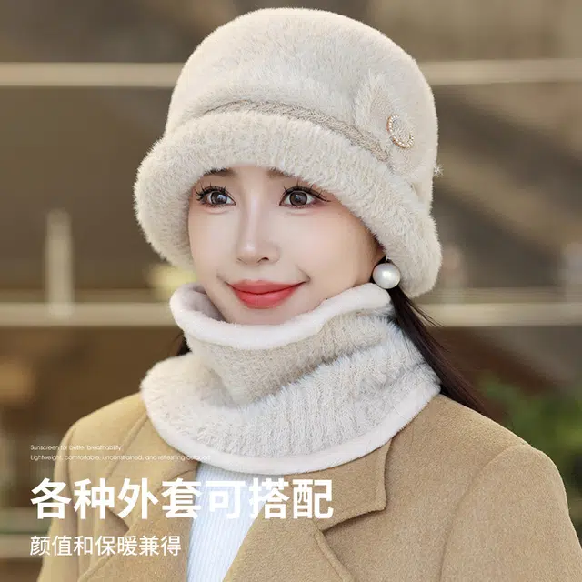 俞兆林 冬季中老年人妈妈时尚洋气加厚保暖老人奶奶防风防寒帽 腈纶 帽子 女款