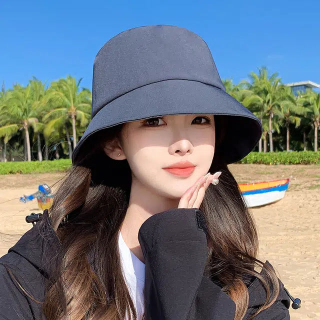 俞兆林 纯色大帽檐夏季秋季户外出游登山钓鱼百搭遮阳防紫外线盆帽透气速干韩版显脸小太阳帽 轻薄款 渔夫帽 男女同款情侣款