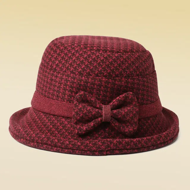 俞兆林 冬季帽子防风保暖中老年女妈妈毛呢时尚奶奶盆帽春秋洋气百搭帽子 呢子 渔夫帽 女款