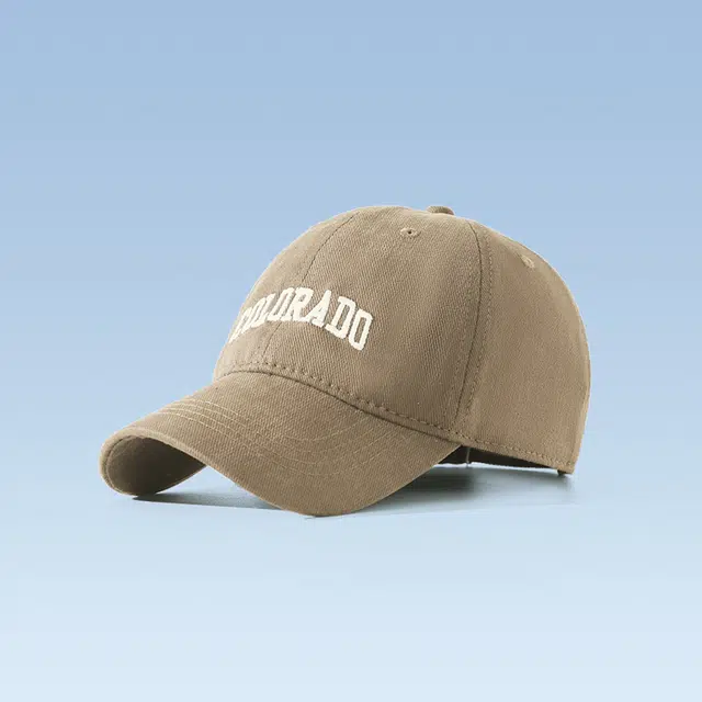 俞兆林 秋季新款卡其色硬顶百搭复古字母刺绣棒球帽遮阳骑行吹不翻大帽檐显脸小修饰脸型透气 轻薄款 鸭舌帽 男女同款情侣款