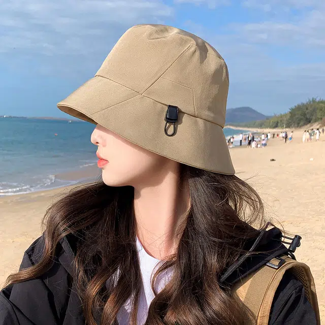 俞兆林 纯色大帽檐夏季秋季户外出游登山钓鱼百搭遮阳防紫外线盆帽透气速干韩版显脸小太阳帽 轻薄款 渔夫帽 男女同款情侣款