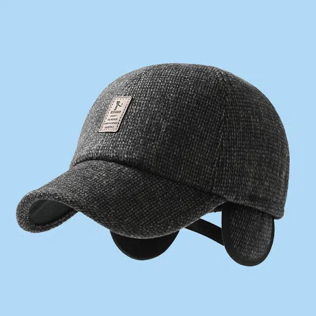 俞兆林 中老年帽子男士冬季爷爷爸爸棒球帽可调节加长护耳休闲户外防风防寒棉帽子 保暖 鸭舌帽 男款