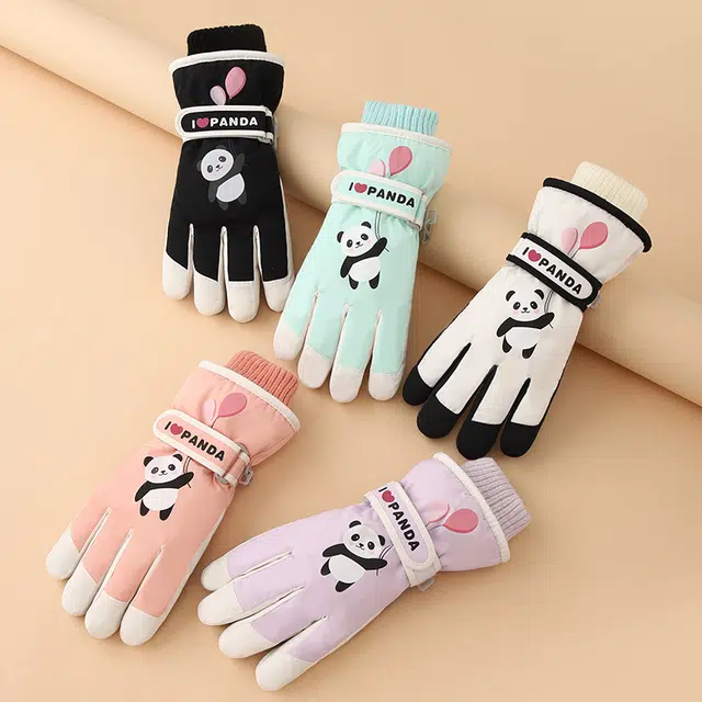 俞兆林 冬季加绒加厚保暖中大童可爱户外玩雪防风防寒防泼水 聚酯纤维 手套 儿童款