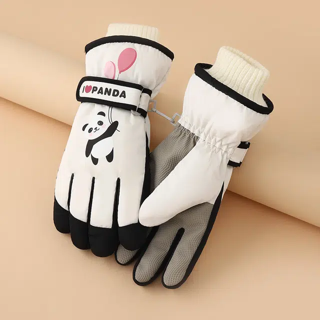 俞兆林 冬季加绒加厚保暖中大童可爱户外玩雪防风防寒防泼水 聚酯纤维 手套 儿童款