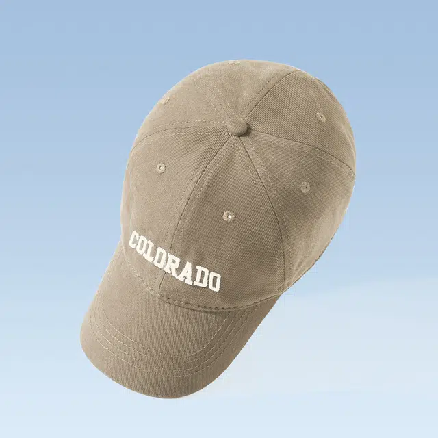 俞兆林 秋季新款卡其色硬顶百搭复古字母刺绣棒球帽遮阳骑行吹不翻大帽檐显脸小修饰脸型透气 轻薄款 鸭舌帽 男女同款情侣款