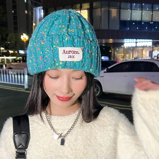 俞兆林 韩版甜美可爱针织帽子女秋冬保暖百搭显脸小帽子户外防风防寒 聚酯纤维 绒线帽 女款