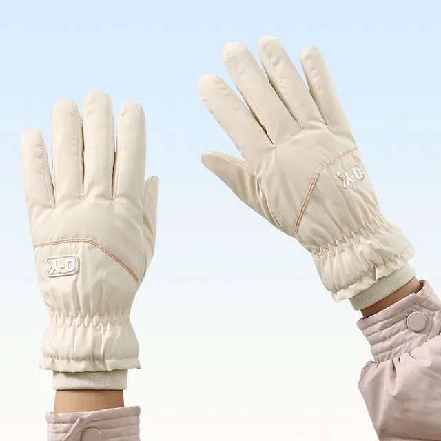 俞兆林 滑雪保暖加绒加厚骑行电动车防风防寒可触屏雪山防泼水 聚酯纤维 手套 女款