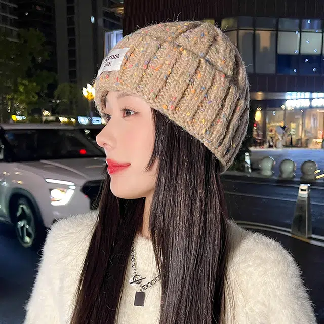 俞兆林 韩版甜美可爱针织帽子女秋冬保暖百搭显脸小帽子户外防风防寒 聚酯纤维 绒线帽 女款