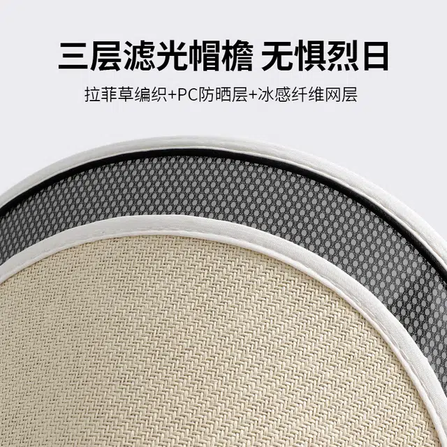 俞兆林 遮阳帽防紫外线大檐空顶草帽户外骑行出游海边沙滩遮脸太阳帽可折叠透气 锦纶 防晒帽 女款