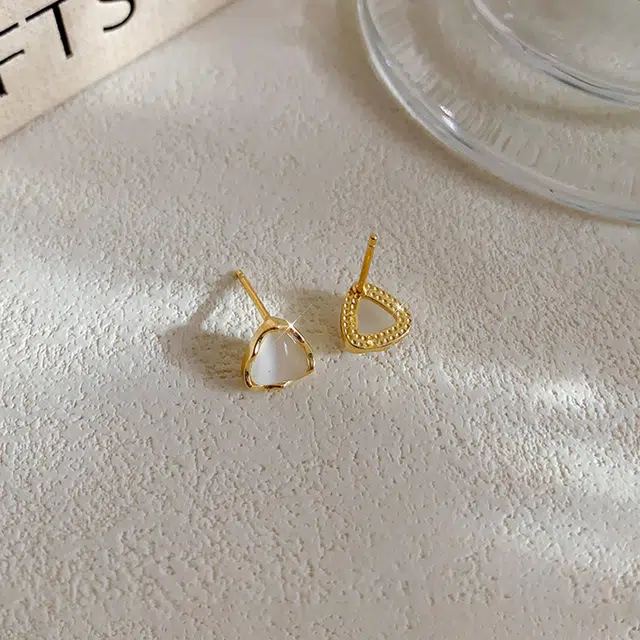 蔻斯琦 超值三对 时尚简约几何耳饰 玻璃 耳钉 女款