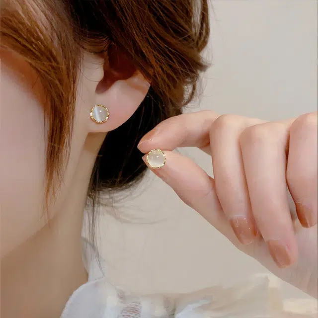 蔻斯琦 超值三对 时尚简约几何耳饰 玻璃 耳钉 女款