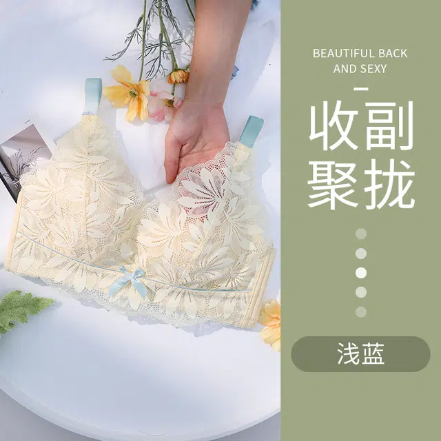 芬腾 大胸显小全罩杯超薄款聚拢蕾丝收副乳防下垂文胸 女款