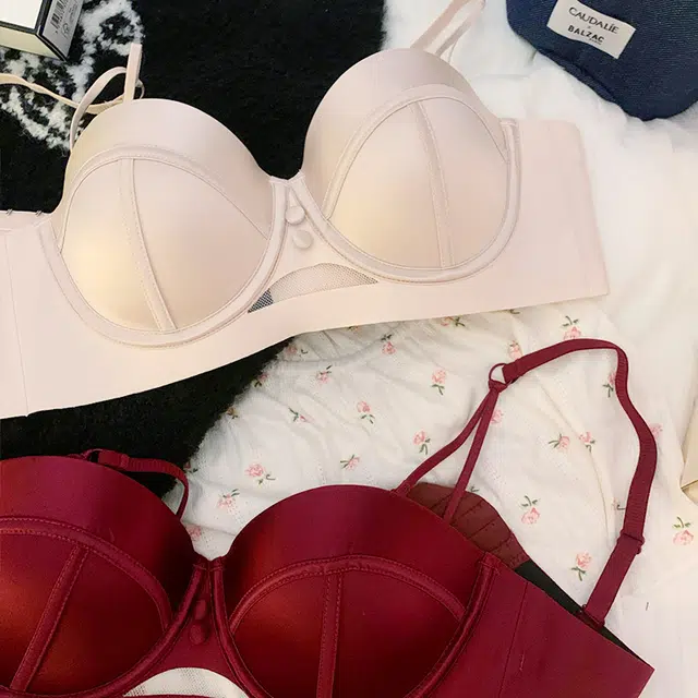 芬腾 小胸显大聚拢轻奢缎面法式半杯打底文胸 女款