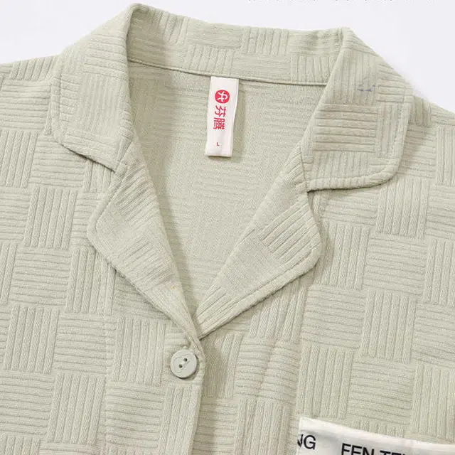 芬腾 甜美休闲长袖上衣家居服可外穿长裤睡衣套装 女款 豆绿