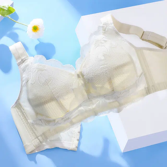 芬腾 大胸显小薄款全罩杯超薄杯舒适透气蕾丝防下垂收副乳文胸 女款