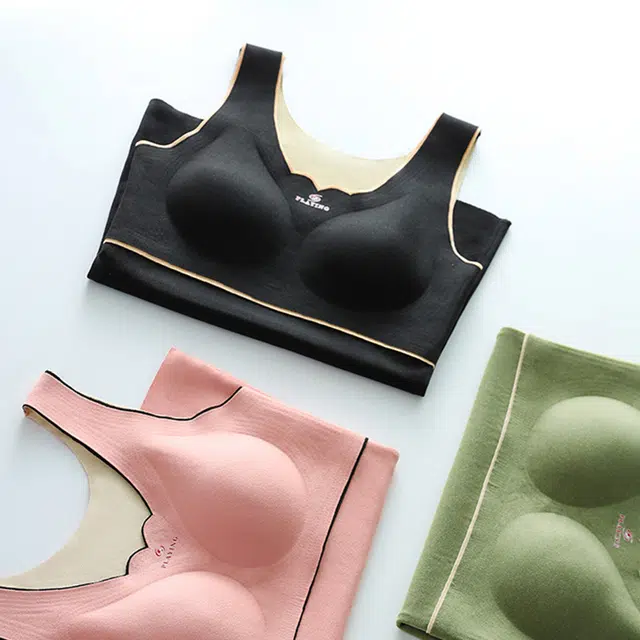 芬腾 大码背心加绒加厚发热打底带胸垫无袖保暖上装 女款