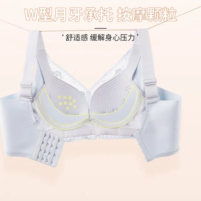 芬腾 大胸显小聚拢法式蕾丝防下垂收副乳显瘦舒适透气文胸 女款