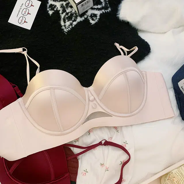 芬腾 小胸显大聚拢轻奢缎面法式半杯打底文胸 女款