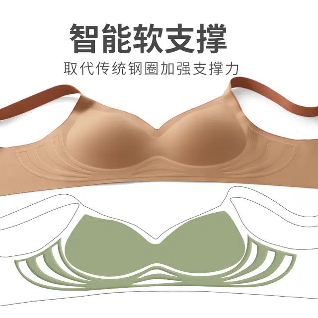 芬腾 无痕果冻条防滑防下垂聚拢薄款收副乳无钢圈文胸 女款