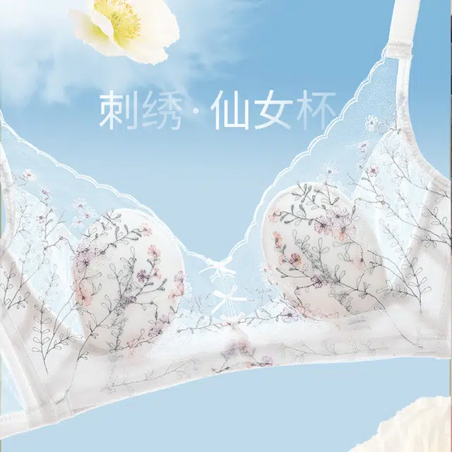 芬腾 大胸显小超薄兔耳性感蕾丝聚拢防下垂收副乳文胸 女款