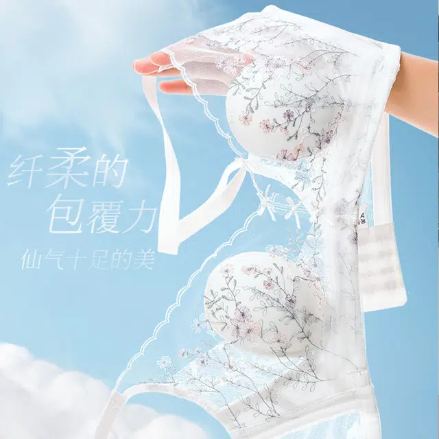 芬腾 大胸显小超薄兔耳性感蕾丝聚拢防下垂收副乳文胸 女款