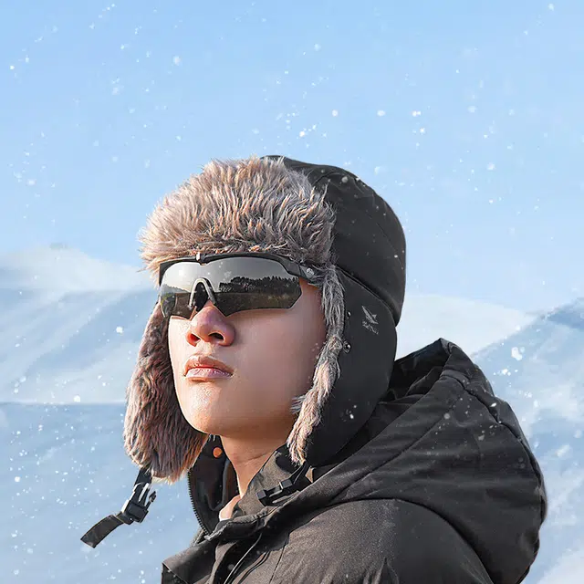 微笑鲨 冬季棉帽加绒加厚护耳保暖户外骑车防寒防风滑雪帽 绵轮 雷锋帽 男女同款情侣款