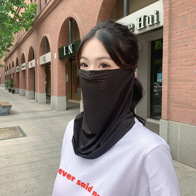 微笑鲨 户外骑车口罩遮阳护全脸透气面纱冰丝 防晒面罩 男女同款情侣款