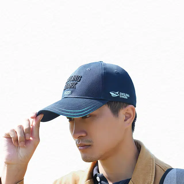 微笑鲨 遮阳透气户外防晒纯色休闲 聚酯胺纤维 鸭舌帽 男女同款情侣款