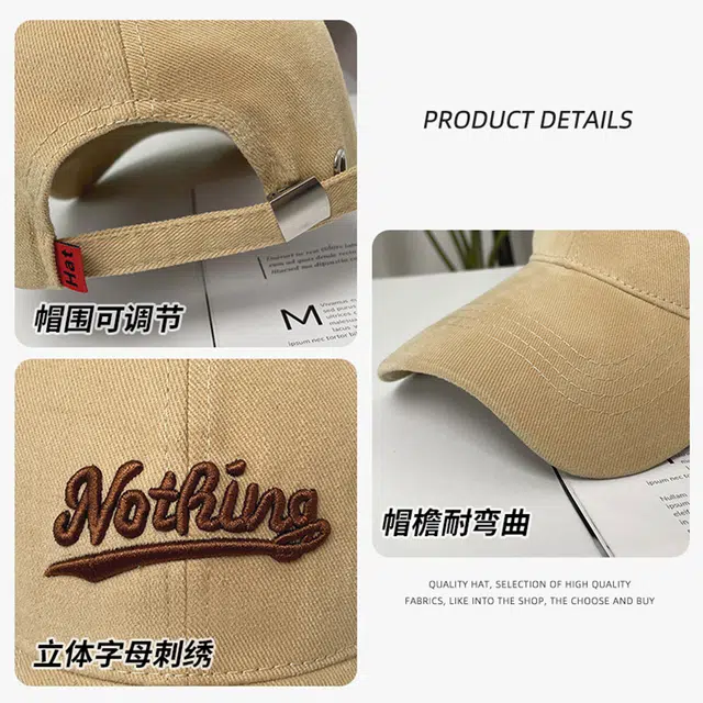 微笑鲨 大头围休闲字母刺绣加工 棉质 鸭舌帽 男女同款情侣款