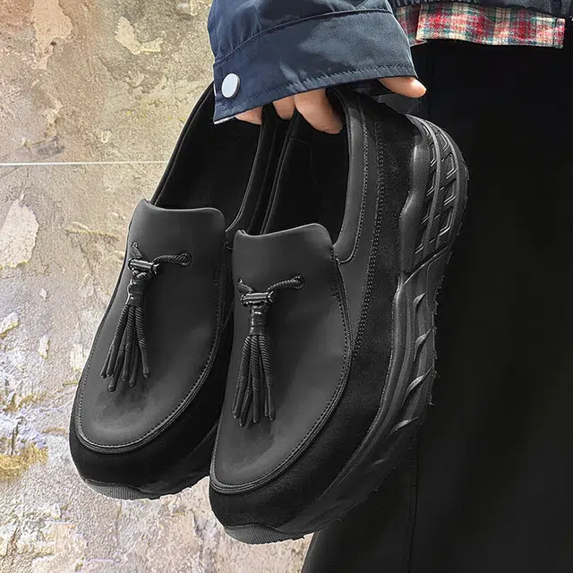 个性潮款复古流苏户外徒步慢跑乐福鞋 男士休闲鞋 男款