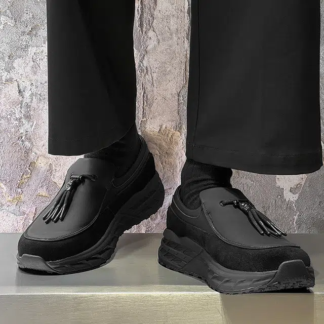 个性潮款复古流苏户外徒步慢跑乐福鞋 男士休闲鞋 男款