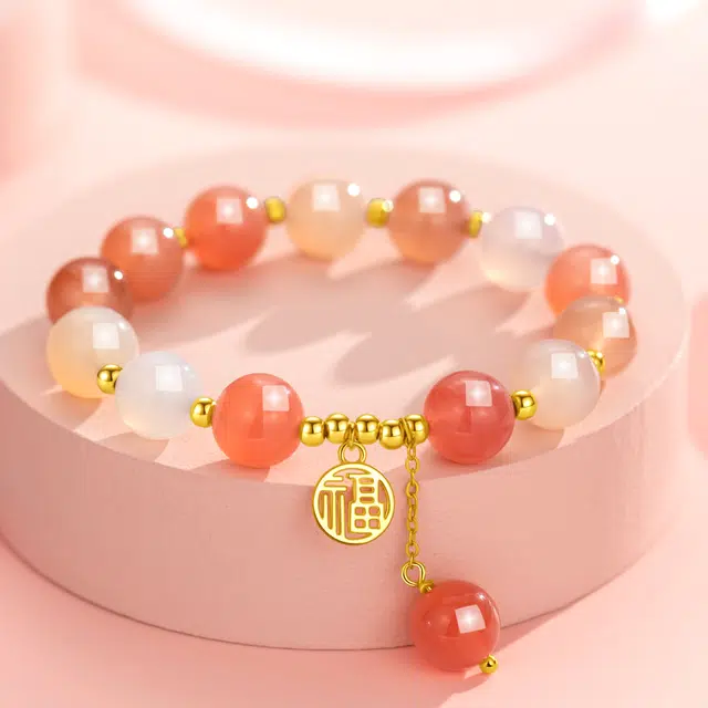 老凤祥 福运呈祥 福满好运 新中式精致小众设计 气质百搭#好运 玛瑙 手串 女款