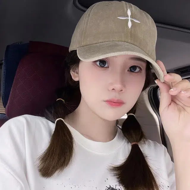 尚先生 简约十字刺绣复古做旧户外遮阳防晒 棉质 棒球帽 男女同款情侣款