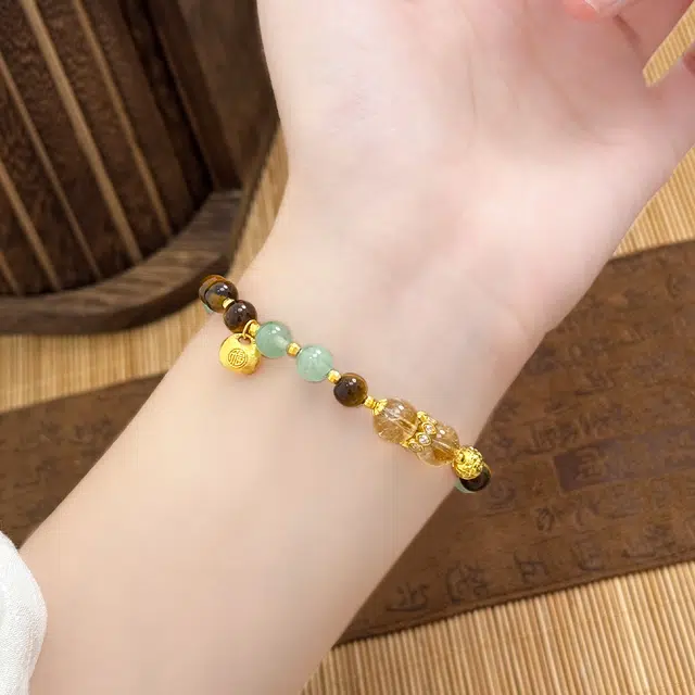 【四方吸金 招财纳福】 银意坊 时来运转高级感小福袋小众设计转运上岸日常通勤职场百搭#好运天然 白水晶 手链 女款