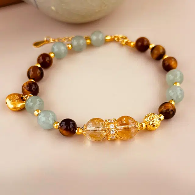 【四方吸金 招财纳福】 银意坊 时来运转高级感小福袋小众设计转运上岸日常通勤职场百搭#好运天然 白水晶 手链 女款