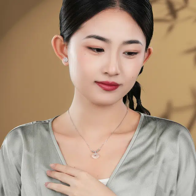 银意坊 祥云 圆珠 如意小众设计 气质 新中式#好运 玉髓 项链 女款