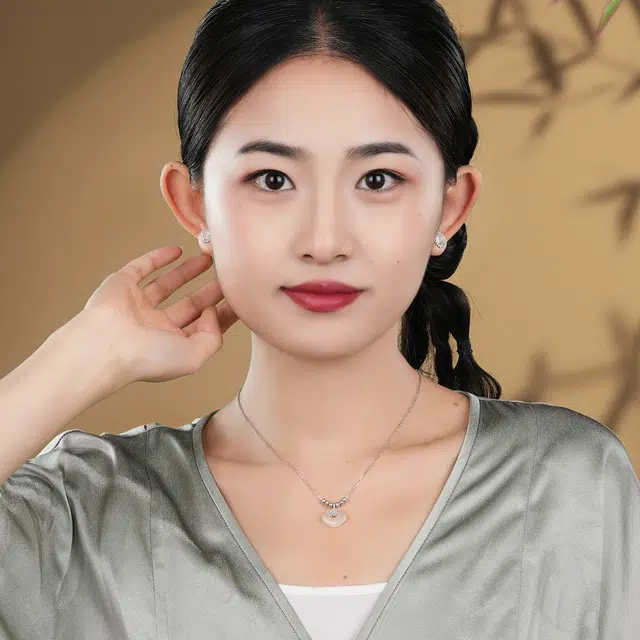 银意坊 祥云 圆珠 如意小众设计 气质 新中式#好运 玉髓 项链 女款