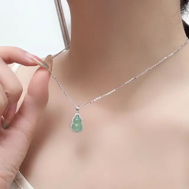 银意坊 福禄 葫芦  小众设计 新中式古风汉服  可调节 礼盒装 非洲翠 项链 女款