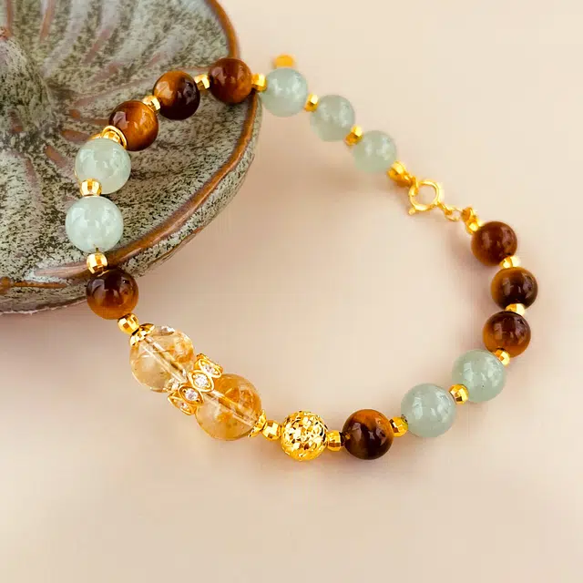 【四方吸金 招财纳福】 银意坊 时来运转高级感小福袋小众设计转运上岸日常通勤职场百搭#好运天然 白水晶 手链 女款