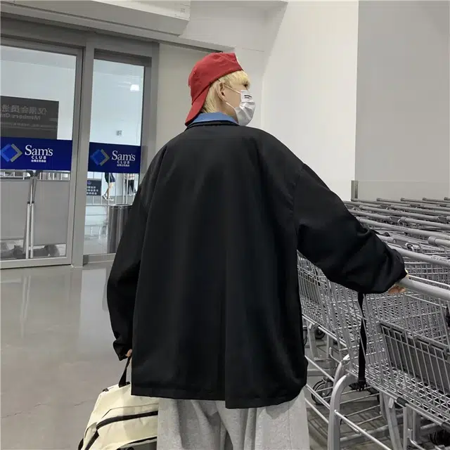 一碗士多 美式复古高街假两件拼接机能风防风防水休闲百搭夹克 男女同款