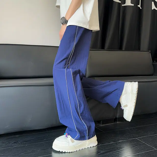 一碗士多 美式高街潮牌凉感冰丝阔腿裤 宽松百搭垂感强适合户外通勤休闲裤 男女同款