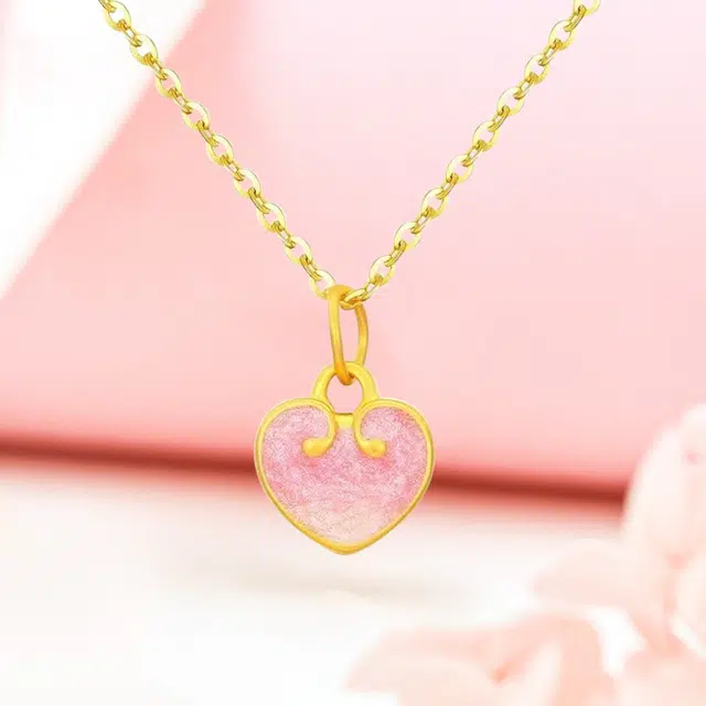 行金银中 甜美爱心 精致优雅小众独特不撞款简约百搭清新温婉大日常高级配饰 足金 一口价 项链 女款