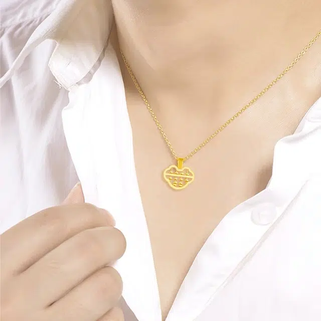 行金银中 如意算盘轻奢简约小众 足金 一口价 黄金项链 女款