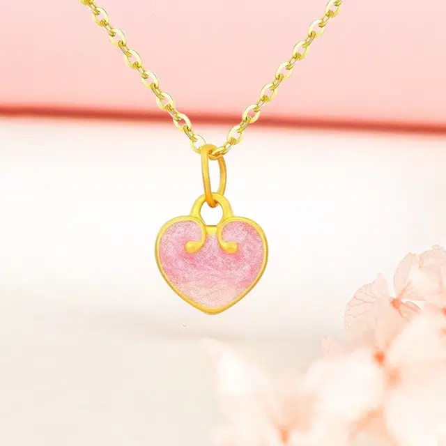 行金银中 甜美爱心 精致优雅小众独特不撞款简约百搭清新温婉大日常高级配饰 足金 一口价 项链 女款